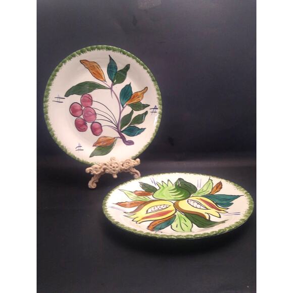 Vintage PV Perry Vielle Hand Painted salad Plates - Picture 2 of 6